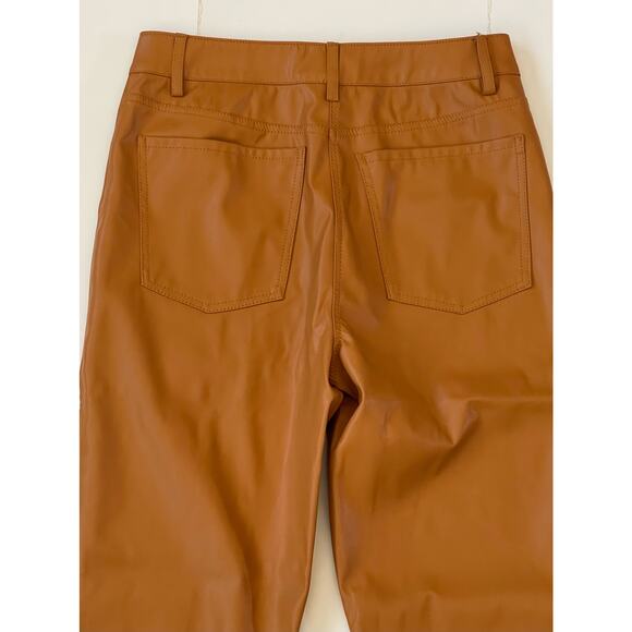 Forever 21 Faux Leather Straight-Leg Pants Camel Color Medium - Picture 5 of 9